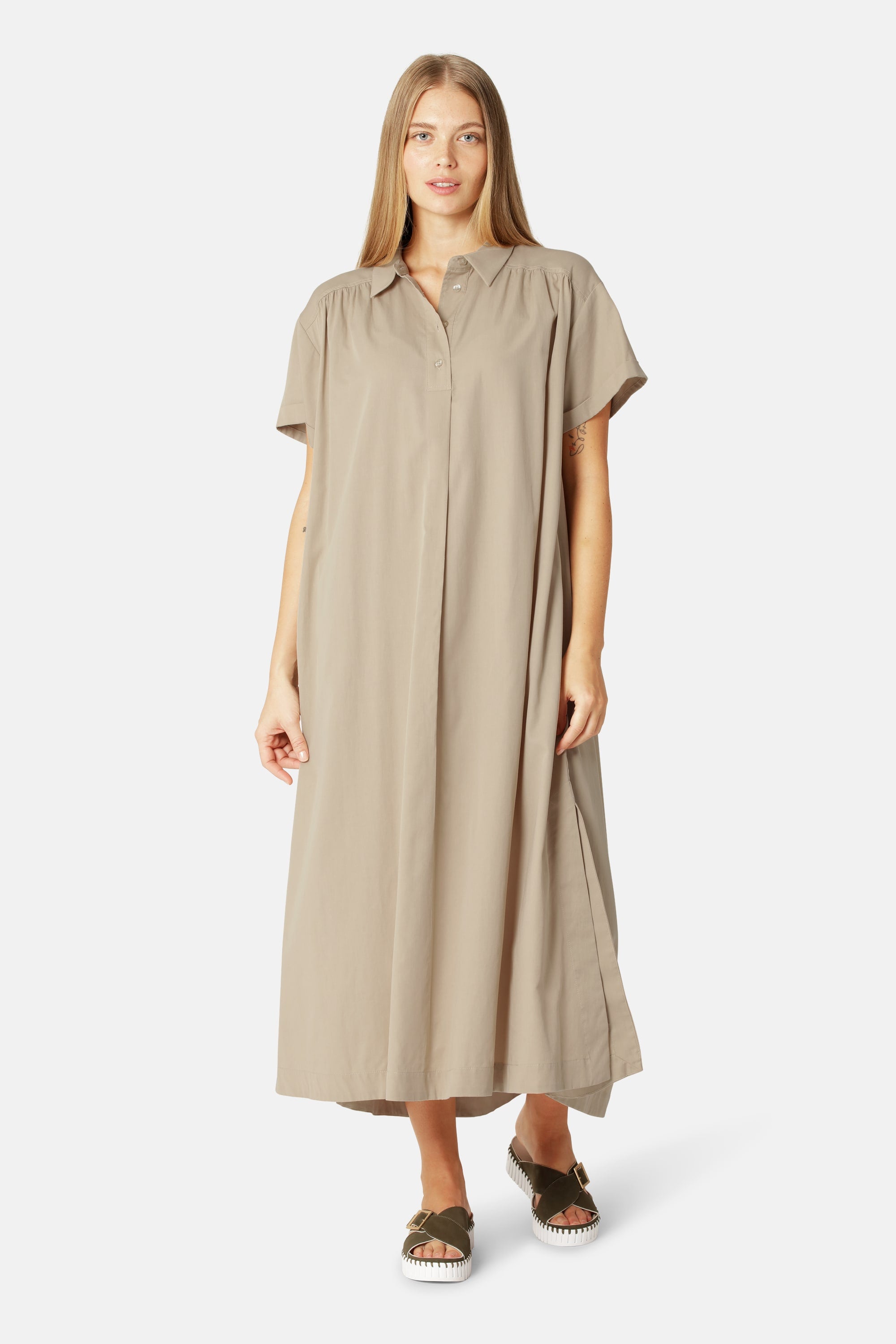 Vestido Largo en Línea A - White Pepper